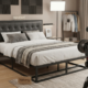 Naiomy vegan leather metal platform bed youtube